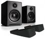 Audioengine A2+ Wireless Active 2.0 Black Speakers with DS1 Desktop Stands