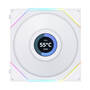 Lian Li UNI TL LCD 120mm Fan, White, 3-Pack