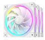DeepCool FL12R Reverse 120mm 3-in-1 ARGB PWM Case Fan, White, 3-Pack