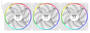 Thermaltake TS120 EX RGB 120mm White PWM Fan, 3-Pack
