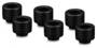 Thermal Grizzly DeltaMate HT14 Matt Black Fitting EPDM O-ring and Knurled Compression Ring, 6-Pack