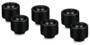 Thermal Grizzly DeltaMate ST13 Matt Black Fitting EPDM O-ring and Knurled Compression Ring, 6-Pack
