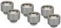 Thermal Grizzly DeltaMate ST16 Matt Nickel Fitting EPDM O-ring and Knurled Compression Ring, 6-Pack