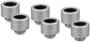 Thermal Grizzly DeltaMate HT14 Matt Nickel Fitting EPDM O-ring and Knurled Compression Ring, 6-Pack