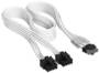 Corsair Elite Premium Individually Sleeved, White, 2x 8-Pin to PCIe 12V-2x6 600W Cable