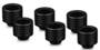 Thermal Grizzly DeltaMate HT16 Matt Black Fitting EPDM O-ring and Knurled Compression Ring, 6-Pack