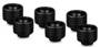 Thermal Grizzly DeltaMate ST16 Matt Black Fitting EPDM O-ring and Knurled Compression Ring, 6-Pack