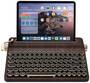 YUNZII QL75 Vintage Retro Typewriter RGB Wood Wireless Mechanical Keyboard, Onyx Tactile Switch