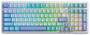 AULA F99 RGB Light Blue/White/Dark Purple Wireless Mechanical Keyboard, Gray Wood V3 Switch