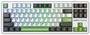 AULA F87 RGB Black/White/Green Wireless Mechanical Keyboard, Grey Wood V3 Switch