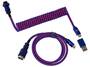 Keychron Premium Coiled Aviator Cable, Purple - Straight
