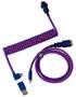 Keychron Premium Coiled Aviator Cable, Purple - Angled