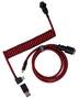 Keychron Premium Coiled Aviator Cable, Red - Angled
