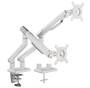 Brateck Dual Monitor Premium Slim Aluminum Spring-Assisted Arm, White