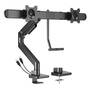 Brateck Noteworthy Gas Spring Dual Monitor Arm with USB Ports