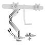 Brateck Noteworthy Gas Spring Dual Monitor Arm with USB Ports, White