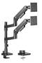 Brateck Noteworthy Pole-Mounted Heavy-Duty Gas Spring Dual Monitor Arm