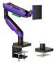 Humanmotion Humanex T18-1X RGB Lighting Gaming Monitor Arm, Dark Purple, 17-49 Monitor