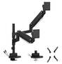 Brateck Super Heavy-Duty Pole-Mounted Gas Spring Dual Monitor Arm with USB Hub, Black, Up to 57quot
