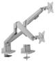 Brateck Dual Monitor Thin Gas Spring Monitor Arm, Matte Silver, Support 17-32inch