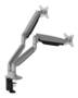 Brateck Dual Screen Heavy-Duty Gas Spring Monitory Arm with USB Ports, Matte Silver, Support 17-35in