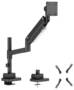 Brateck Super Heavy-Duty Pole-Mounted Gas Spring Monitor Arm, Matte Black, Support 24-57inch