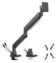 Brateck Super Heavy-Duty Gas Spring Monitor Arm with USB Ports, Matte Black, Support 17-57inch
