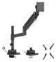 Brateck Super Heavy-Duty Pole-Mounted Gas Spring Monitor Arm with USB Ports, Support 24-57inch