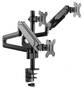 Brateck Triple Monitors Pole-Mounted Gas Spring Monitor Arm, Support 17-27inch
