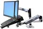 Ergotron LX Dual Stacking Arm, Polished Aluminium