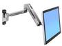 Ergotron LX HD Sit-Stand Wall Mount Monitor Arm, Polished Aluminum