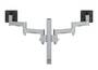 Atdec AWMS-2-4640T-F-S Dual Monitor Desk Mount Kit, F-Clamp, Silver