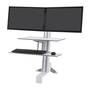 Ergotron WorkFit-S Dual Workstation With Worksurface, White