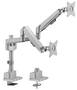 Brateck Dual Monitor Pole-Mounted Thin Gas Spring Arm, Matte Grey