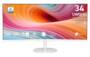 MSI PRO MP341CQW E12 34inch 120Hz UWQHD VA Curved Monitor, White