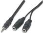 Manhattan 1.8M Stereo Y Cable, Stereo 1/8 M to 2x Stereo 1/8 F