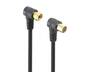 ALOGIC 3m TV Antenna Cable, Right Angle PAL To Right Angle F-Type