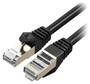 Cruxtec 50m CAT7 10GbE SF/FTP Triple Shielding Ethernet Cable, Black
