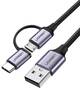 Ugreen 1m 2-in-1 USB-A to Micro USB / USB-C Cable