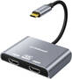 mbeat Tough Link 4K USB-C to Dual HDMI MST Adapter, Space Grey