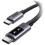 Ugreen 1M Uno USB C to USB C Cable, Fast Charging Type C Cord with LED Display, 100W PD, Gray