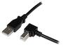 StarTech 2m USB-A 2.0 to Right Angle USB-B Cable, Male/Male Connector