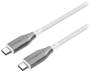Cygnett Armoured 1M 100W USB-C to USB-C Cable, White