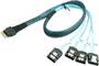 PCIE Slimline SAS 4.0 38pin SFF-8654 4i to 4X SATA 7P Female Cable