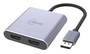 Cruxtec 15cm DisplayPort to Dual HDMI 4K Adapter
