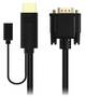 Cruxtec HTV-02-BK 2m HDMI Male with Micro USB Female to VGA Male Cable