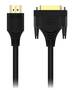 Cruxtec HTD4K-02-BK 2m HDMI 1.4 to DVI Cable, Male to Male