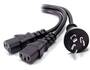 ALOGIC 3m Aus 3 Mains Plug to 2 X IEC C13 Y Splitter Cable