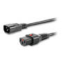 IEC LOCK 0.5m IEC C13 to IEC C14 Power Extension Cord, Black