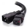 IEC LOCK 1m IEC C19 to IEC C20 Power Extension Cord, Black